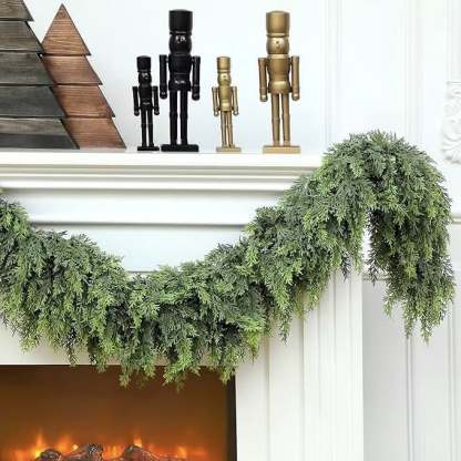 🎅⛄2025 Christmas Artificial Cypress Leaf Vine Wreath🎄(1.8m)