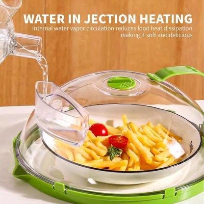 🍽️ Microwave Food Cover with Built-In Steamer 🔥