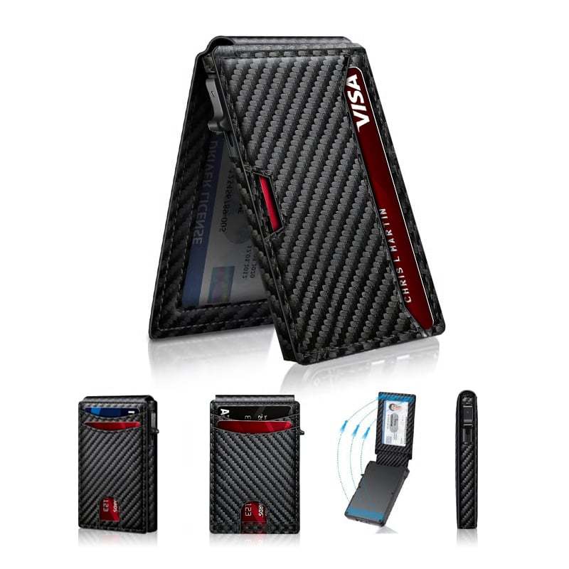 "Sleek Aluminum Bifold Wallet for Men | RFID-Blocking, Money Clip & ID