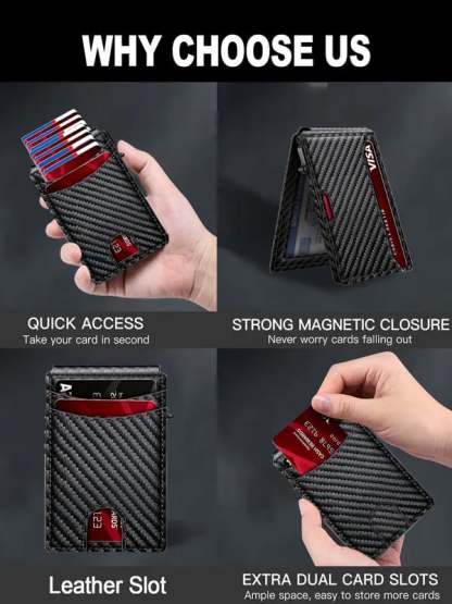 "Sleek Aluminum Bifold Wallet for Men | RFID-Blocking, Money Clip & ID Window – The Perfect Tech-Savvy Gift"