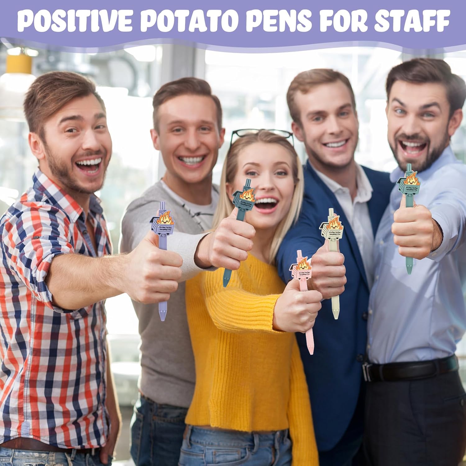 Dumpster Fire Pens Funny Luminous Ballpoint Pen Emotional Support