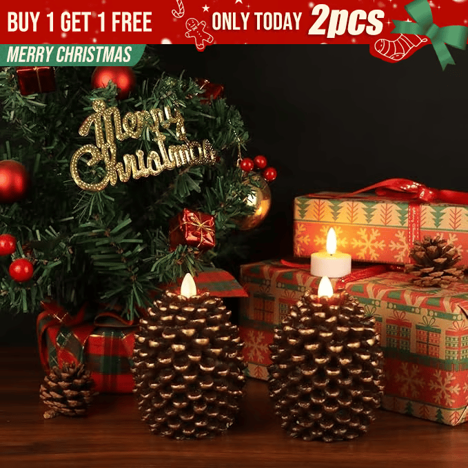 🎅Last Day 49% Off🔥🎅Last Day 49% Off🔥Flameless Pinecone Candles Bat