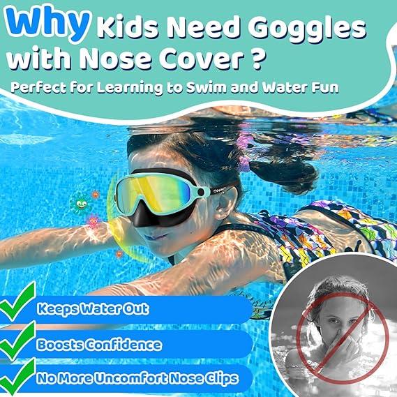 🏊‍♀️Last Day Buy 1 Get 1 Free🏊‍♀️-HD children's large frame waterproof and anti-fog swimming goggles🏊‍♀️