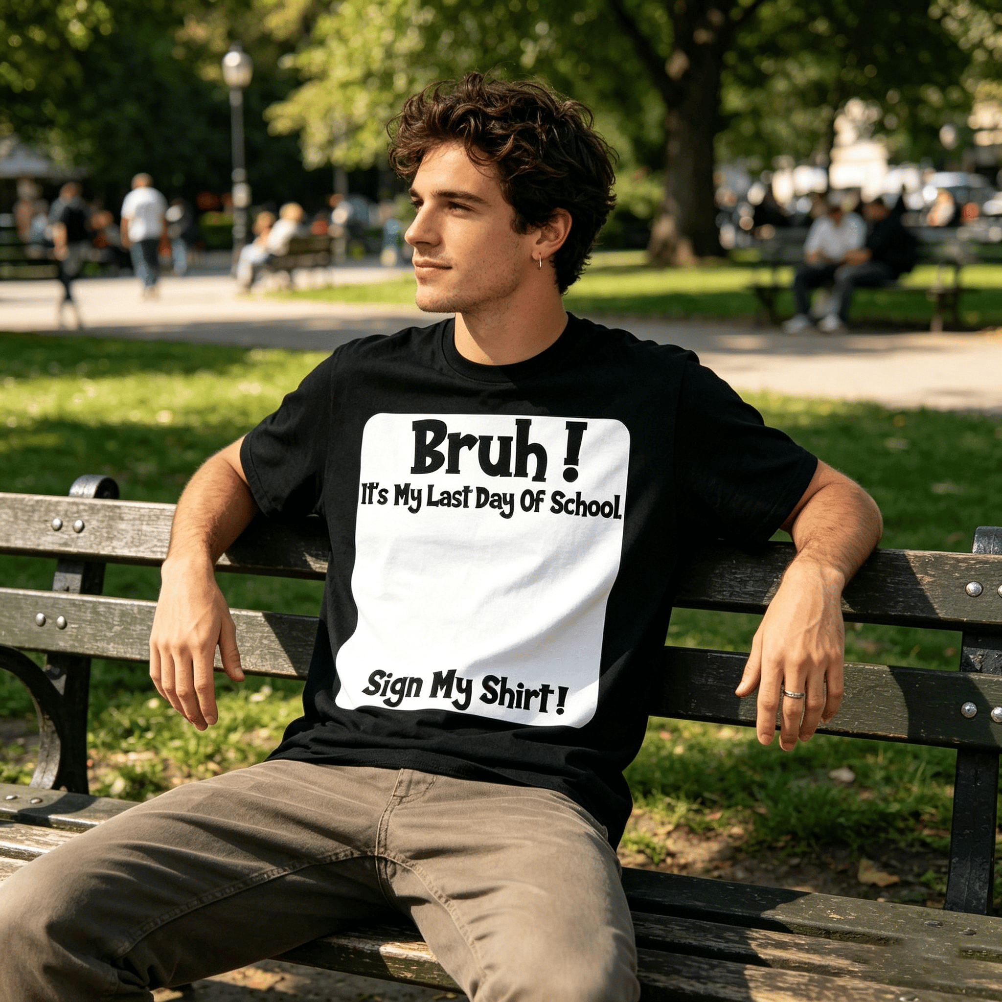 Bruh It'S My Last Day Of School Sign My T-Shirt For Boys Soft Fabric