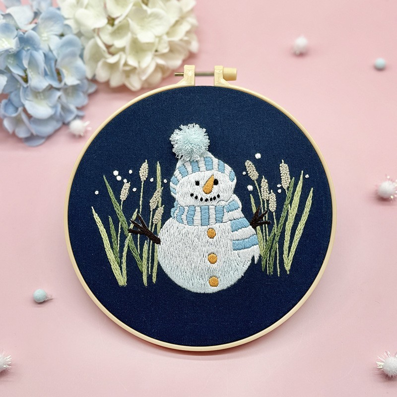 Blue Scarf Snowman
