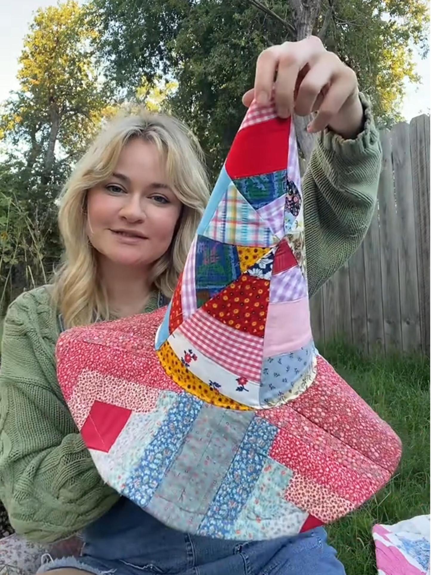 🔥Last Day 49% OFF - The Quilted Witch Hat | Handcrafted Folk Art Hat