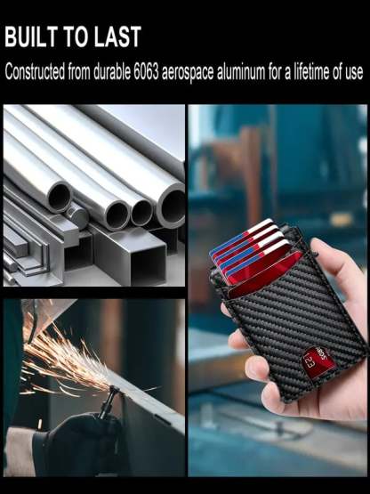 "Sleek Aluminum Bifold Wallet for Men | RFID-Blocking, Money Clip & ID Window – The Perfect Tech-Savvy Gift"