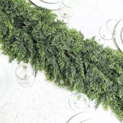 🎅⛄2025 Christmas Artificial Cypress Leaf Vine Wreath🎄(1.8m)