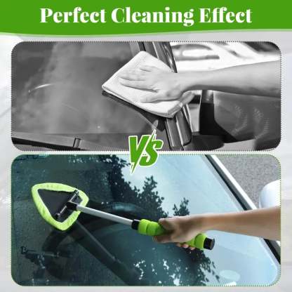 💥 💥  🔥  Windshield Cleaning Tool, Microfiber Car Window Cleaner with 4 Reusable and Washable Microfiber Pads and Extendable Handle