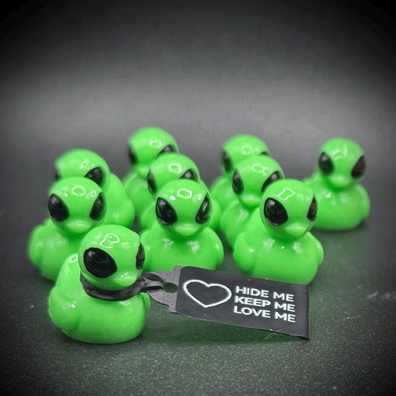 Mini Neon Green Alien Duck
