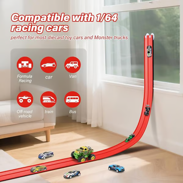 🎄🎁 2025 Christmas Surprise Gift: DIY Flexible Racing Track Toy 🚗✨