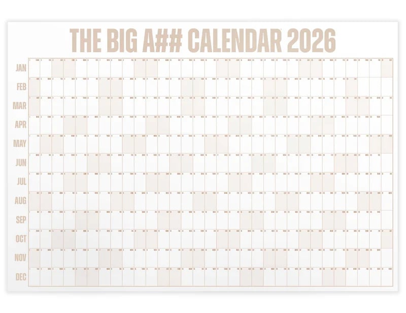 📅The Big A## 2026 Wall Calendar - Flexible Dry-Erase Material ✍️Design Your Amazing Year!🏃