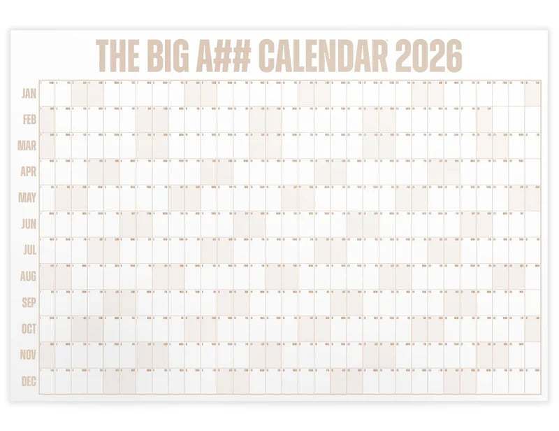 📅The Big A## 2026 Wall Calendar - Flexible Dry-Erase Material ✍️Design Your Amazing Year!🏃