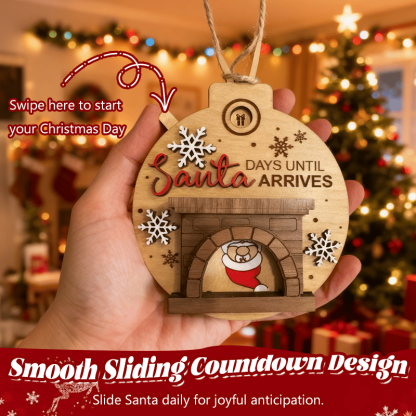 🎅Christmas Countdown Ornament - Santa in Chimney with Snowflakes