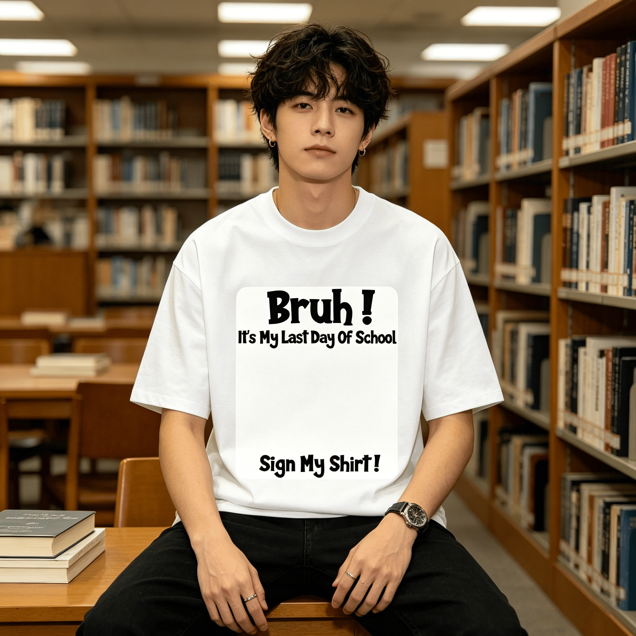 Bruh It'S My Last Day Of School Sign My T-Shirt For Boys Soft Fabric