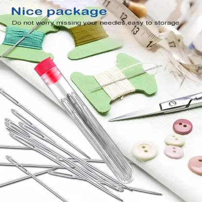 34PCS Big Eye Hand Sewing Needles Kit 📦 - Complete Pro Quilting & Mending Set