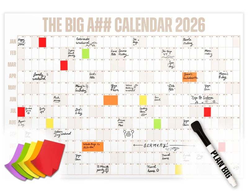📅The Big A## 2026 Wall Calendar - Flexible Dry-Erase Material ✍️Design Your Amazing Year!🏃