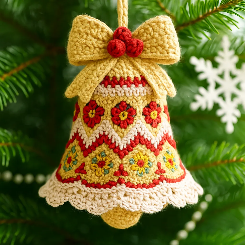 DIY Crochet Christmas Bell Ornament Kit