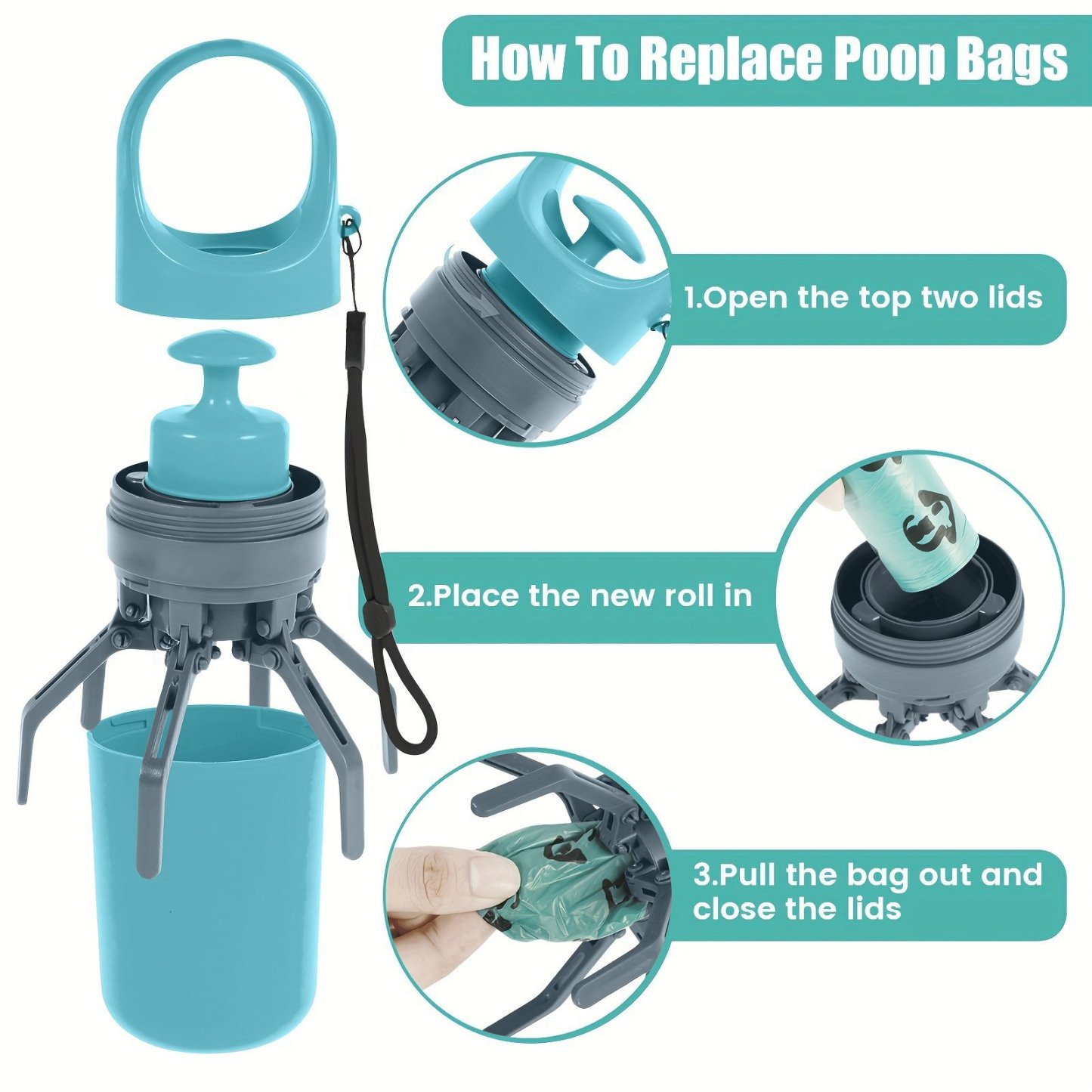 🐾Portable Poop Scooper with Bags
