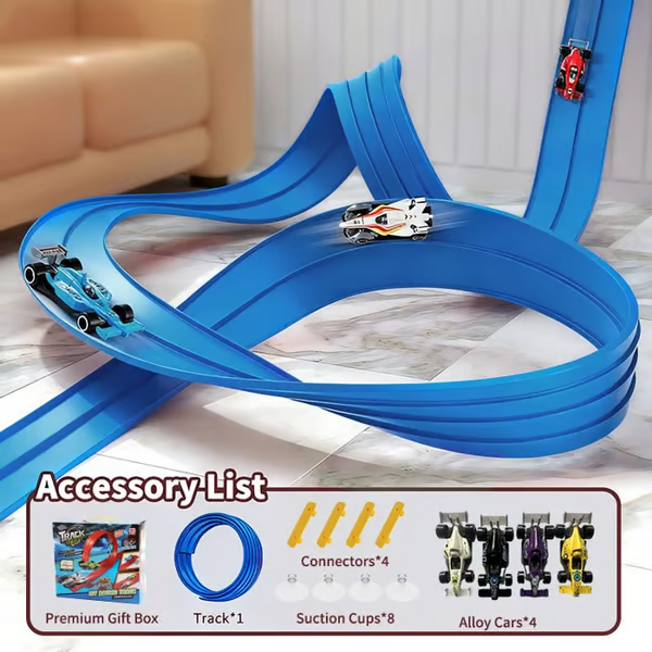 🎄🎁 2025 Christmas Surprise Gift: DIY Flexible Racing Track Toy 🚗✨