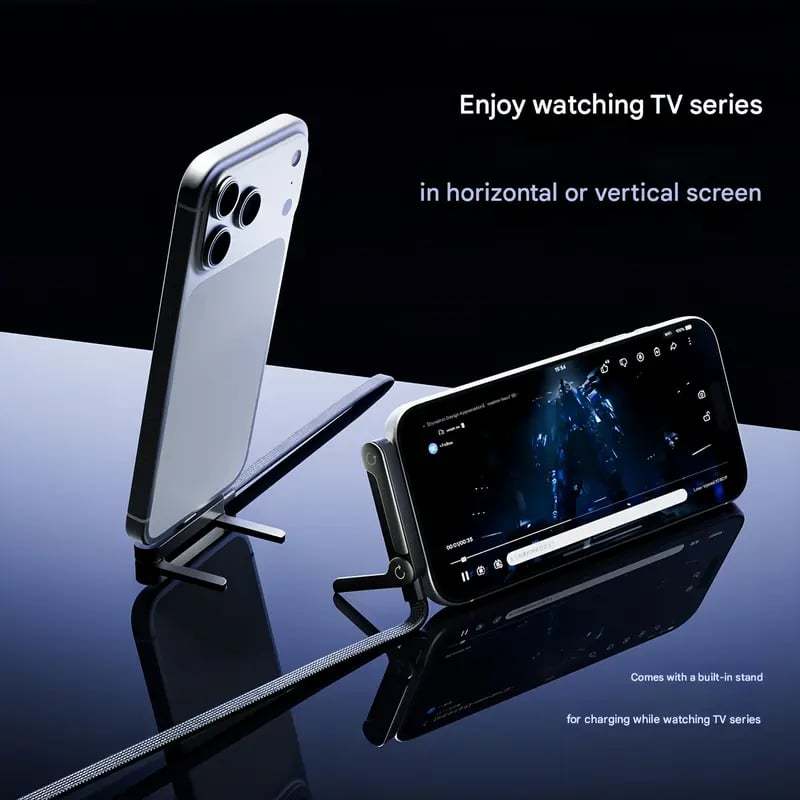 ⚡2-in-1 Invisible Holder Charger Cable – 240W Fast Charging Cord with Built-In Phone Stand