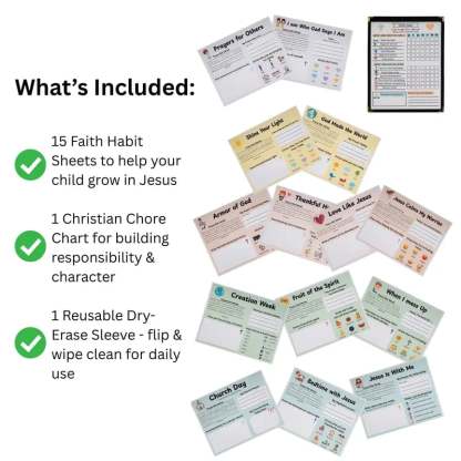 🔥LAST DAY 50% OFF -✝️Christian Faith Habit Kit for Kids - Daily Devotion Routine
