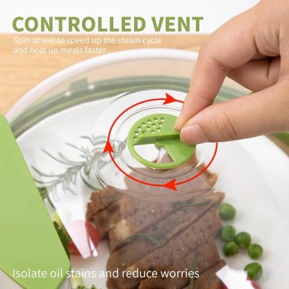 🍽️ Microwave Food Cover with Built-In Steamer 🔥
