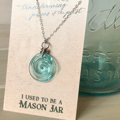 Recycled Glass Spiral Earrings: Upcycled Mason Jar Dangles