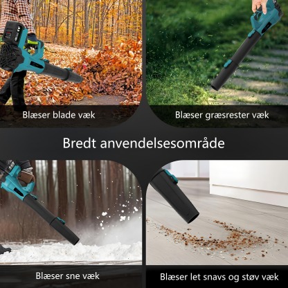 21V trådløs 6-trins løvblæser: Til hurtig og effektiv rengøring af have & terrasse – med 2 batterier