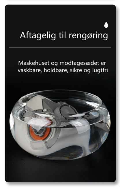 Genanvendelig halvmaske med beskyttelsesbriller - beskyttelse mod dampe, kemikalier og støv til maling, svejsning og træbearbejdning