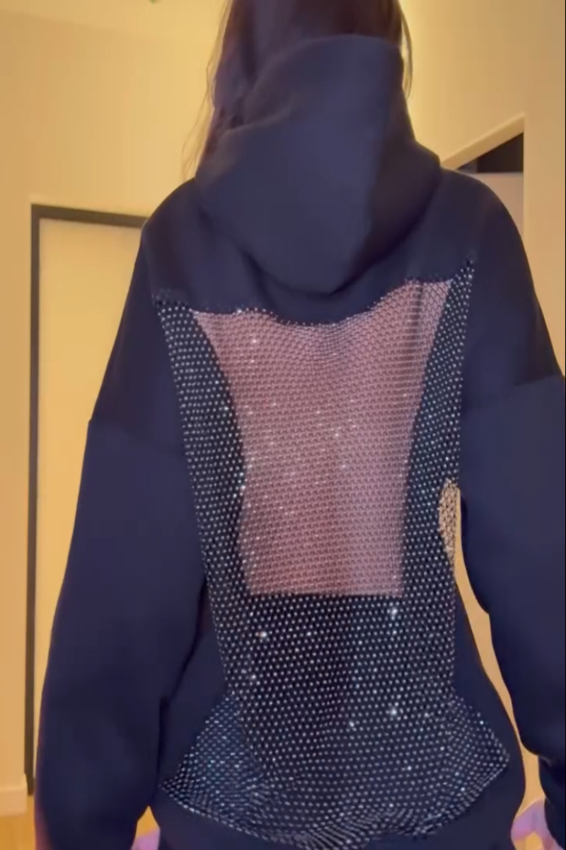 💋New Backless Mesh Hooded Sweatshirt