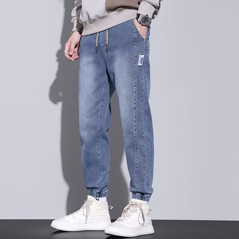 Men's Elastic Stretch Wide Leg Straight Fit Jeans