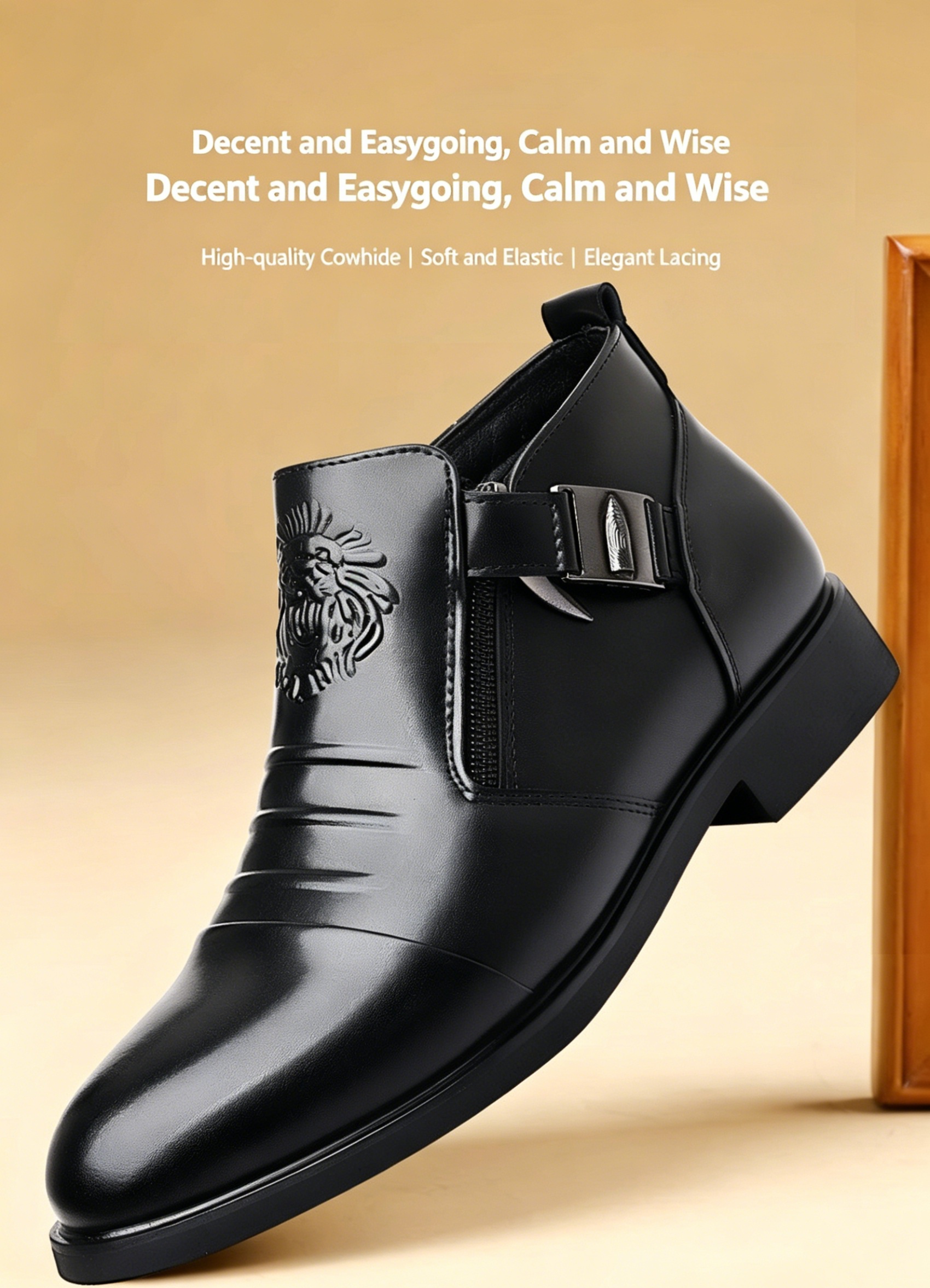 🦁Men's Premium Lion Crest Leather Dress Shoes – Trust-Mart