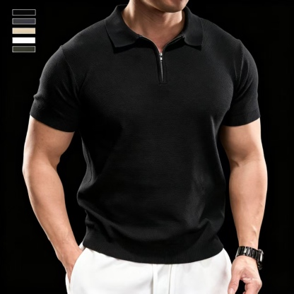 Men's Premium Half-Zip Knit Polo ⭐