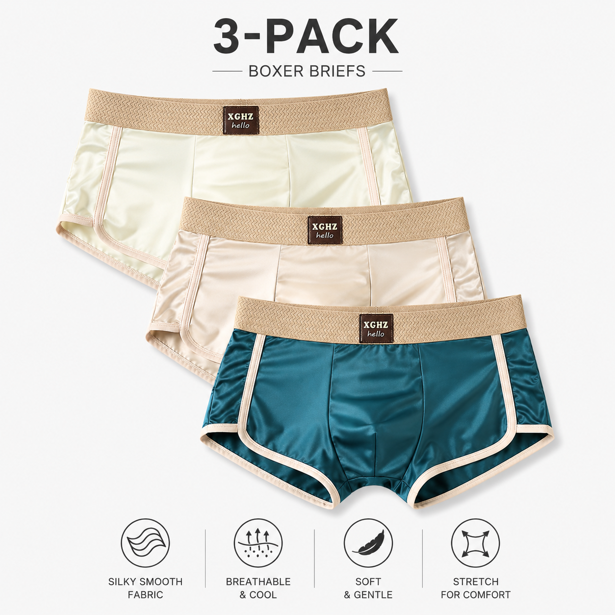 ❄Men's Luxury Cooling Satin Boxer Briefs