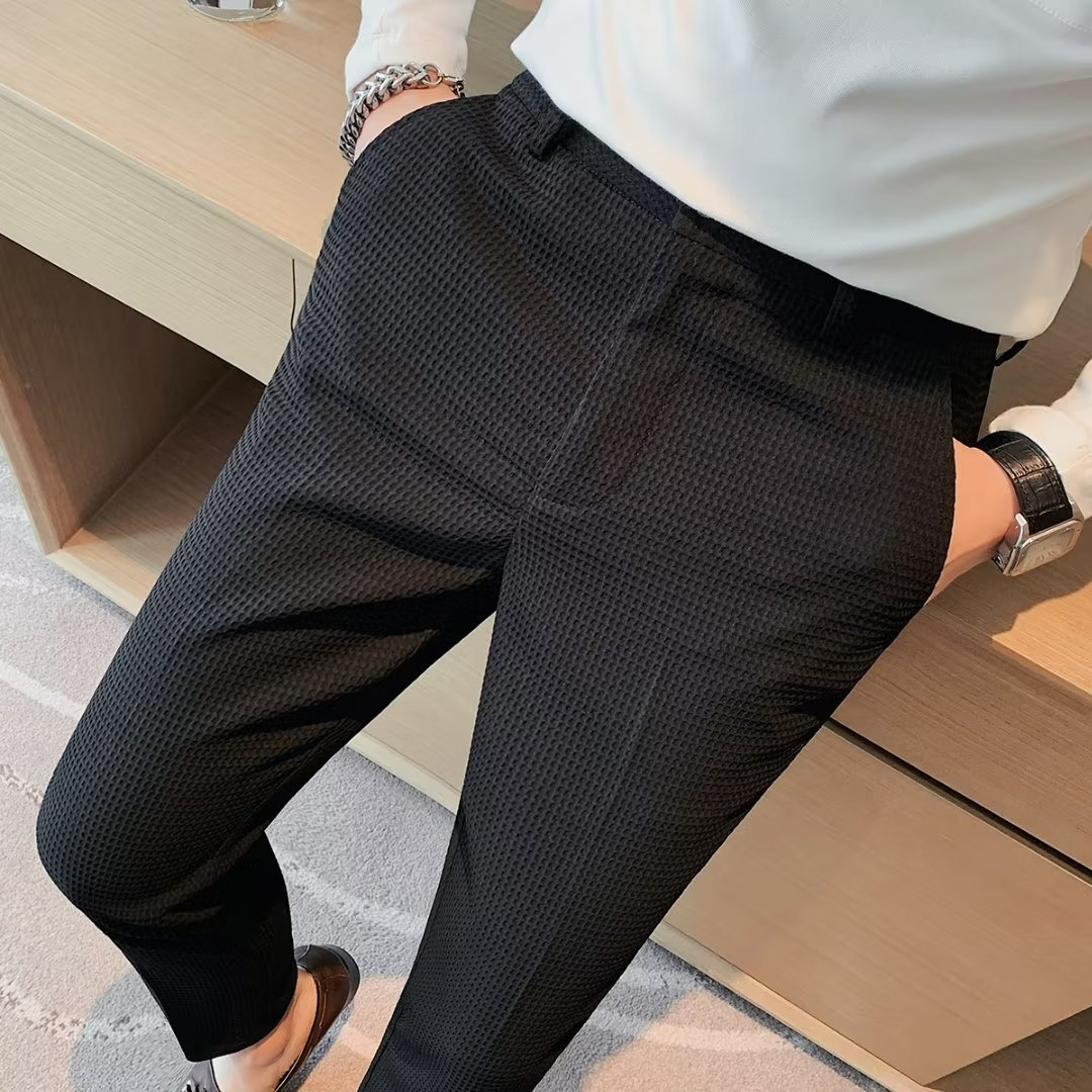 Men's High-End Thickened Stretch Waffle Dress Pants 