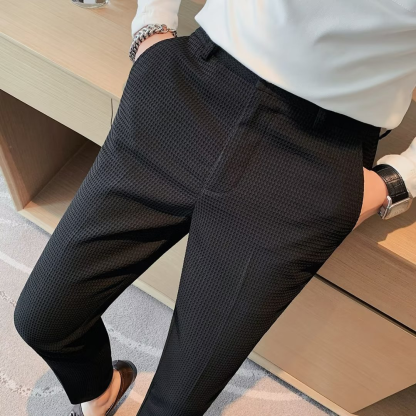 Men's High-End Thickened Stretch Waffle Dress Pants 