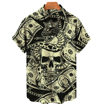 💀Men's Retro Skull Creative Loose Shirt