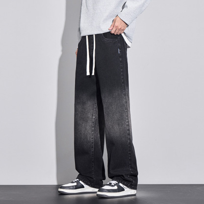 Men’s Modern Wide-Leg Straight Denim Pants