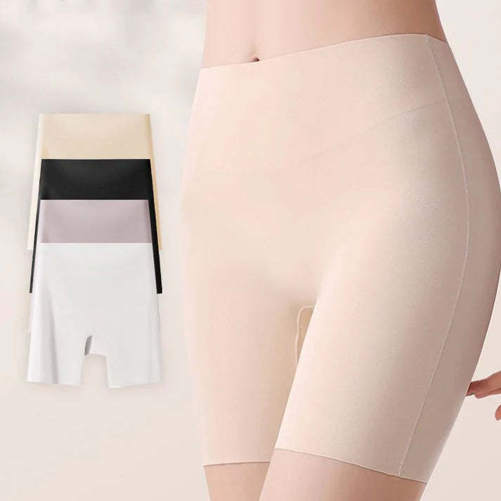 Women High-waist Ice Silk Underwear with Tummy-control Hip-lifting