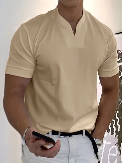 Men's High-Stretch Cotton V-Neck Tee