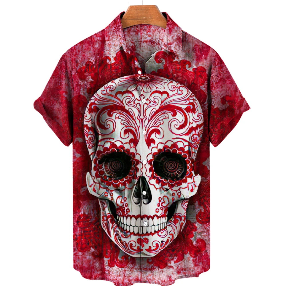 💀Men's Retro Skull Creative Loose Shirt