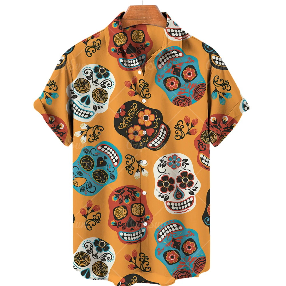 💀Men's Retro Skull Creative Loose Shirt