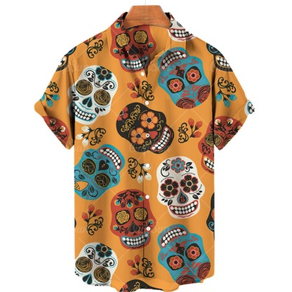 💀Men's Retro Skull Creative Loose Shirt