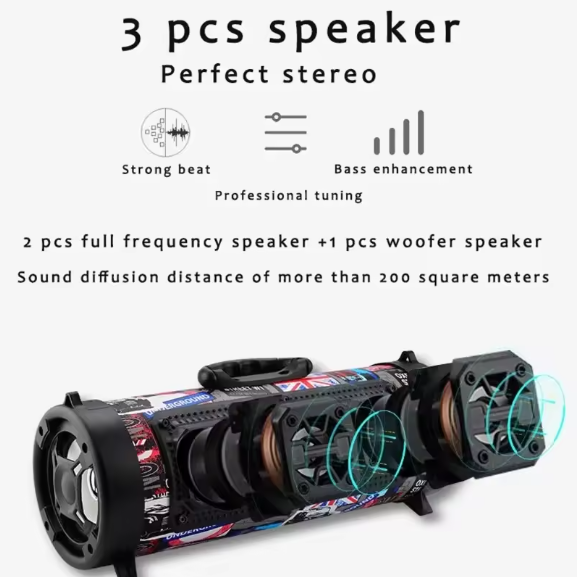 🔊50W Bluetooth Boombox! Portable, Powerful & Mic-Ready 🎤