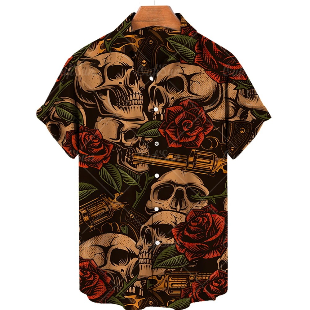 💀Men's Retro Skull Creative Loose Shirt