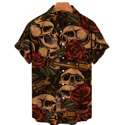 💀Men's Retro Skull Creative Loose Shirt