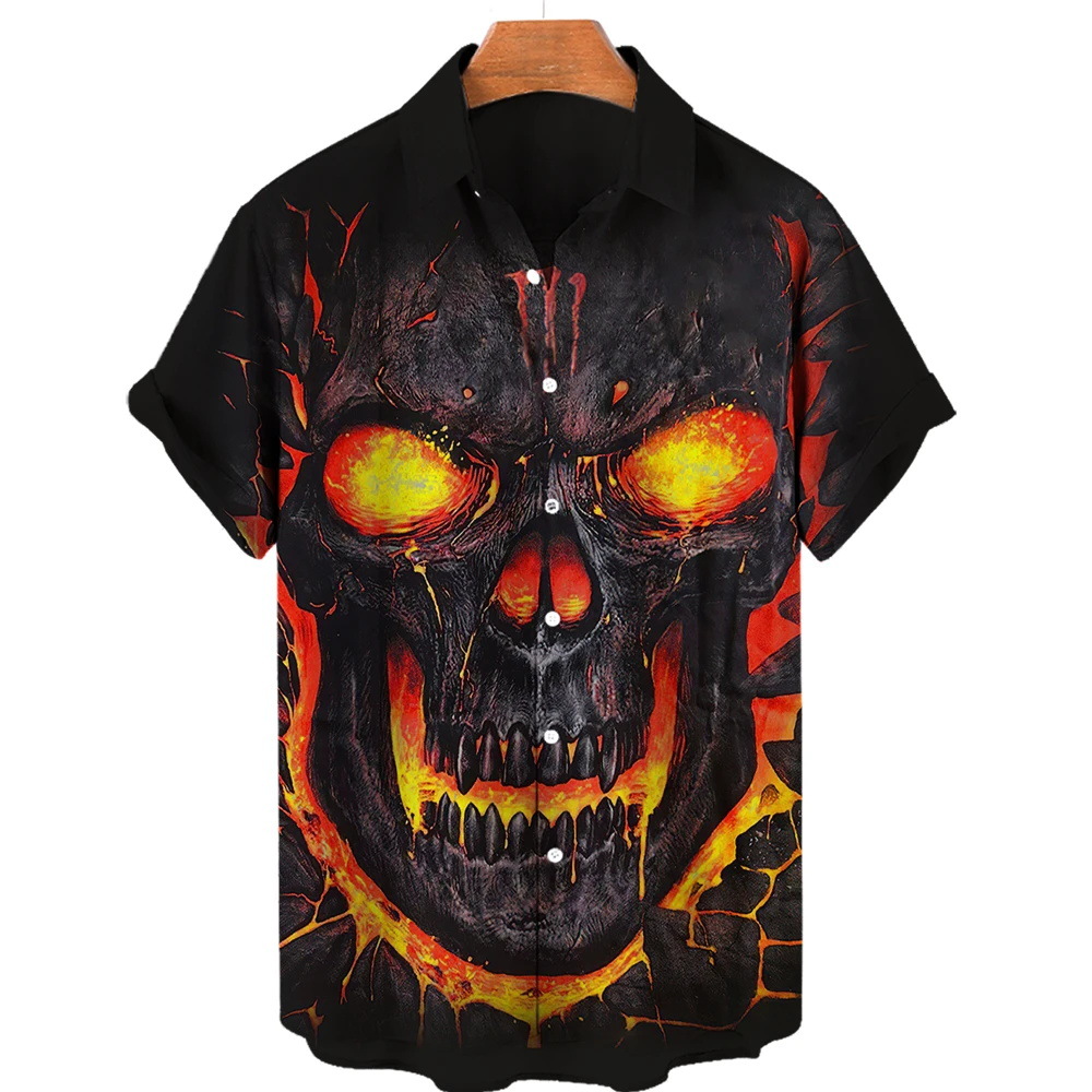 💀Men's Retro Skull Creative Loose Shirt