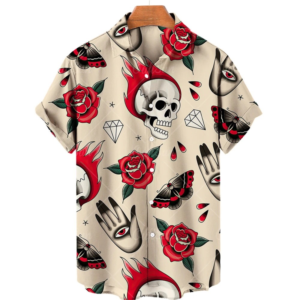 💀Men's Retro Skull Creative Loose Shirt