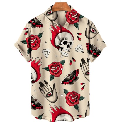 💀Men's Retro Skull Creative Loose Shirt